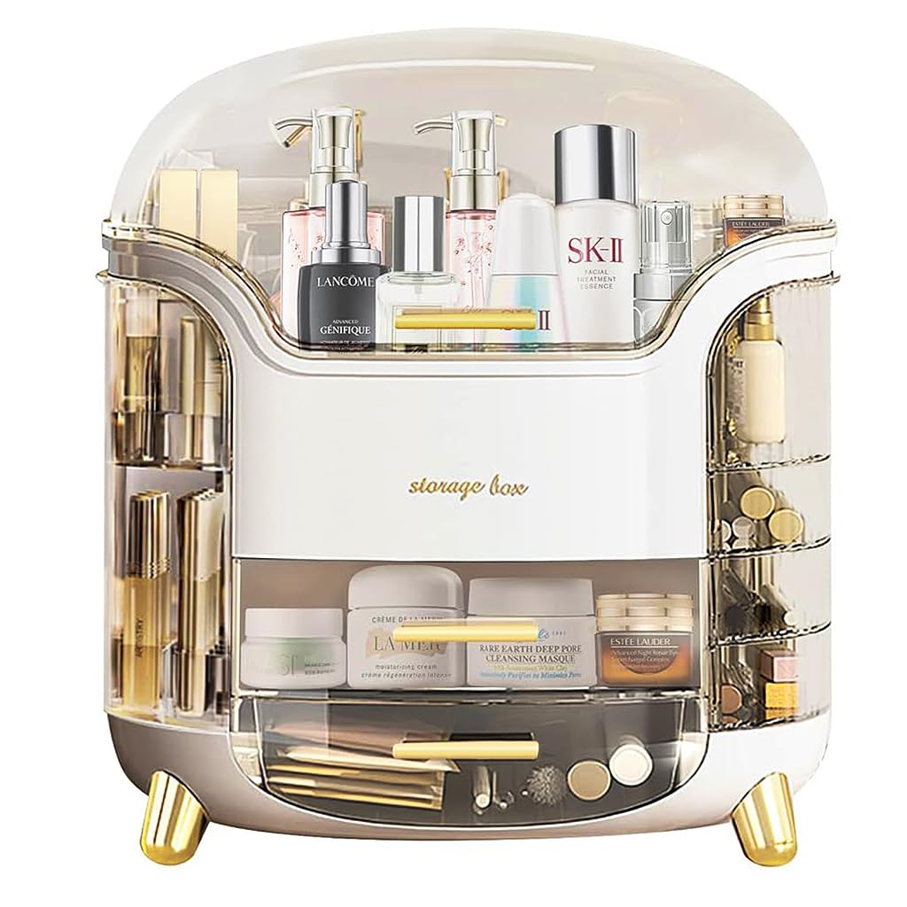 HANNEA Dressing Table Organizer Large Makeup Organizer Multi Layer Open Case with Lipstick Storage Slots, Organizers for Table (elegant white, Acrylonitrile Butadiene Styrene ),Cosmetics HANNEA Dressing Table Organizer Large Makeup Organizer Multi Layer Open Case with Lipstick Storage Slots, Organizers for Table (elegant white, Acrylonitrile Butadiene Styrene ),Cosmetics